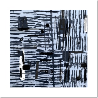 Abstract Black and White Strips, Mug, Mask, Tote Posters and Art